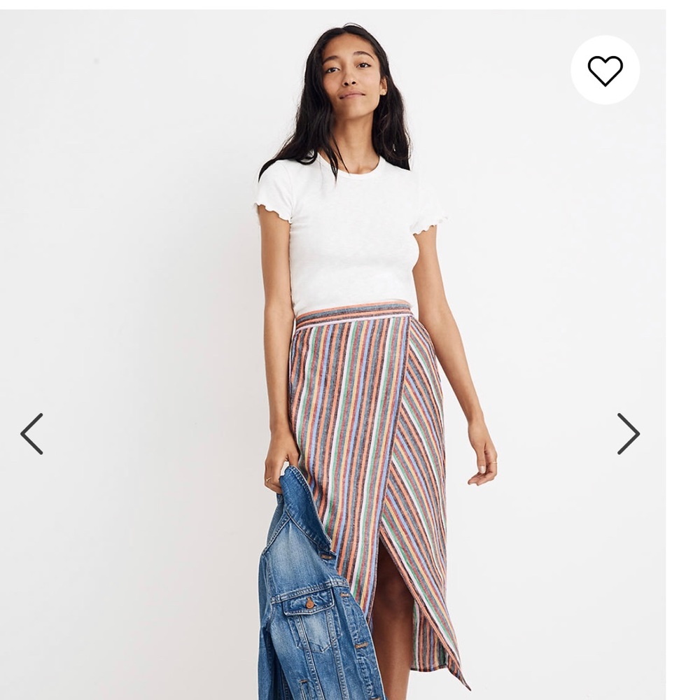 Madewell Overlay Skirt in Rainbow Stripe tags on